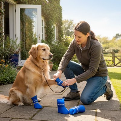 Bottes pour chien bleues toutes saisons