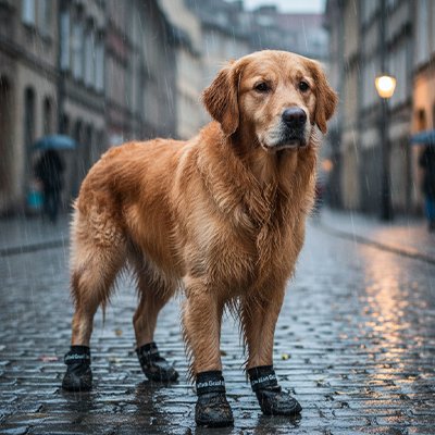 Bottes pour chien noires faciles à mettre