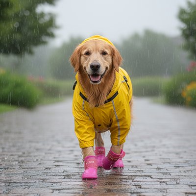 Bottes pour chien roses anti dérapantes