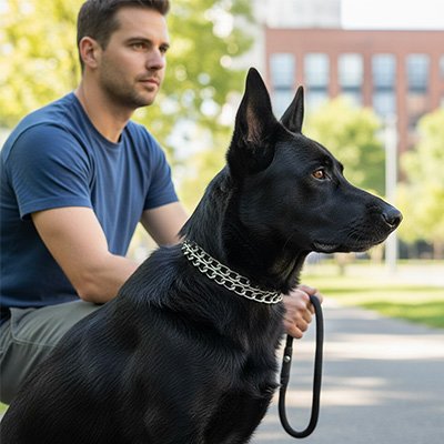 Collier chien en métal