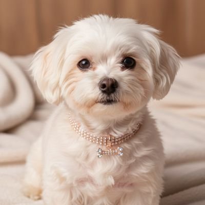 Collier chiot en strass brillant