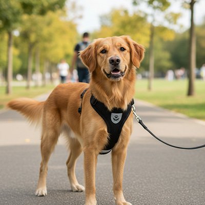 Harnais chien avec bandes réflechissantes