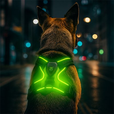 Harnais chien lumineux 4 couleurs