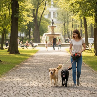 Laisse double pour Chien rétractable