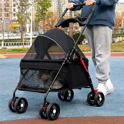 poussette pour chien avec attache