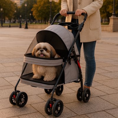 poussette pour chien pliable